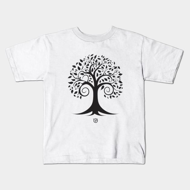 Deciduous Tree: A Minimalist Black Design Kids T-Shirt by Greenbubble